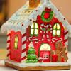 Christmas Decorations Glowing Music Box Cookie House Shaped Tabletop Ornament Decor Resin Crafts Holiday New Year Gifts