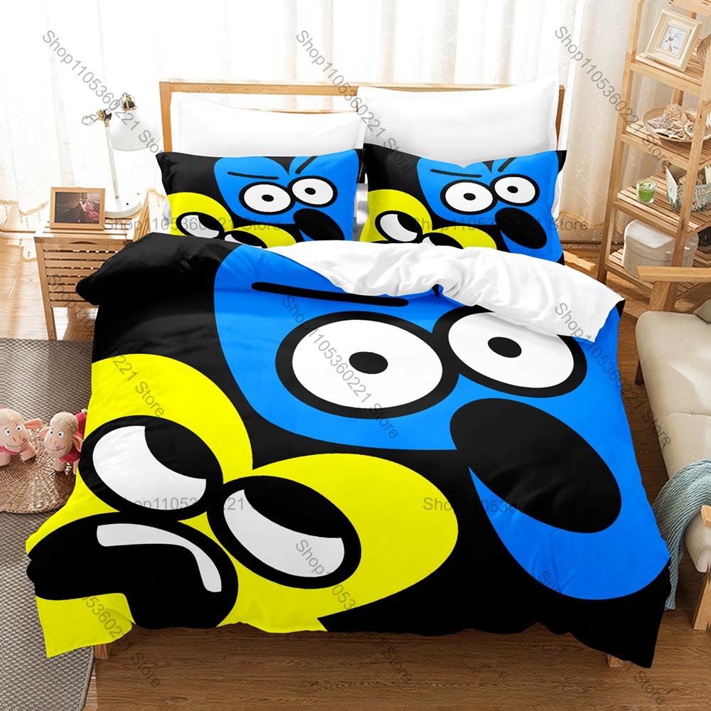 Jacknjellify BFDI Bedding Set 3Pcs Duvet Cover Pillowcase Twin Full Queen King Size Soft Anime Bed Set Battle for Dream Island