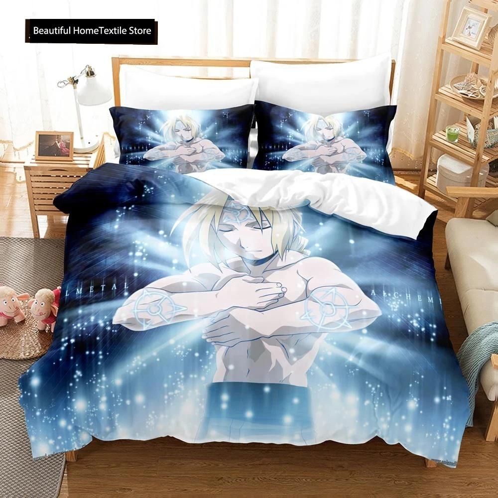 Fullmetal Alchemist Anime Bedding Set Duvet Cover Single Twin King Size Comforter Home Textile Bedroom Decor
