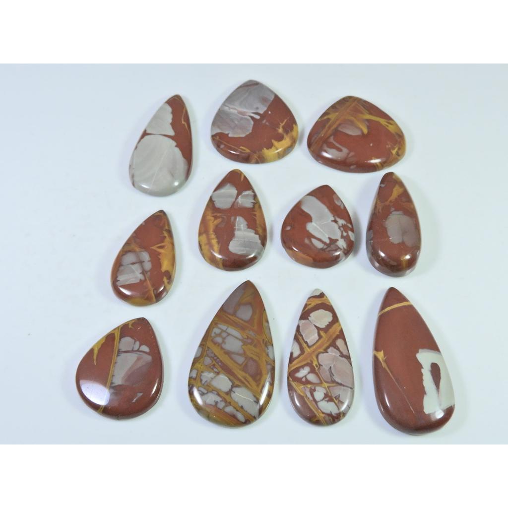 337Cts. Natural Noreena Jasper Pear Cabochon Loose Gemstone 11Pcs Lot C-1864