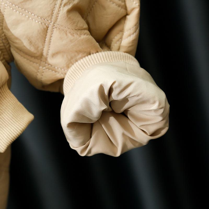 2023 Kids' Autumn/Winter Korean Style Cotton-Padded Two-Piece Set: Single-Breasted Jacket & Crew Neck Innerwear with Cotton Pants.