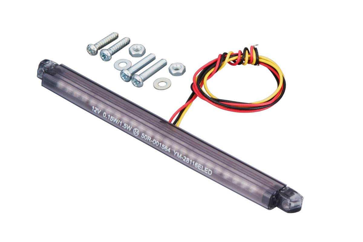 

Kijima 218-3150 Motorcycle Parts Tail Lamp, Slim Line Type, Double LED, Total Length: 5.1 inches (130 mm), Color: Smoke чёрный