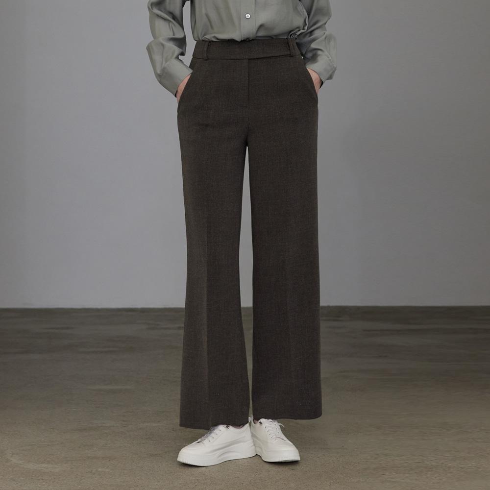 Hiikeu Semi-Wide Trouser_Melange Brown