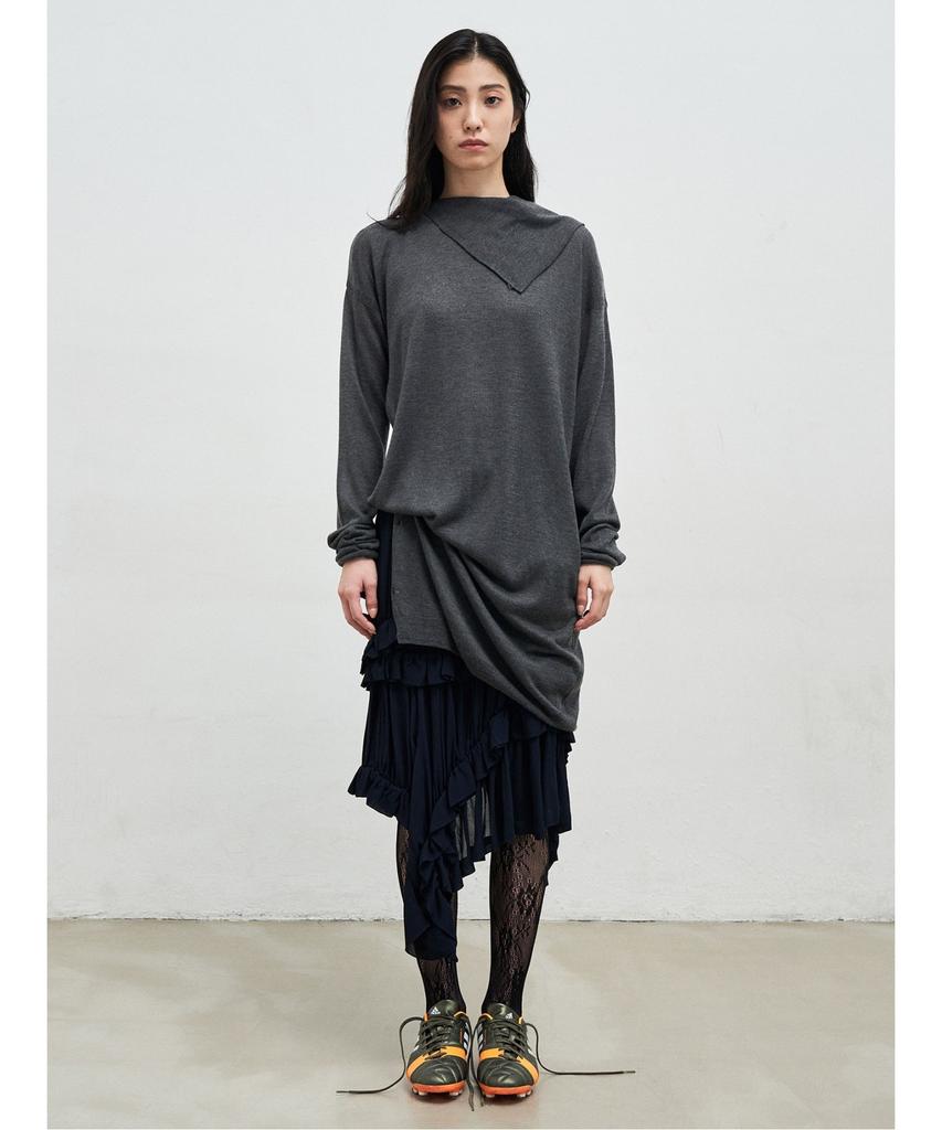 Anggae Button Fluid Pullover Ash