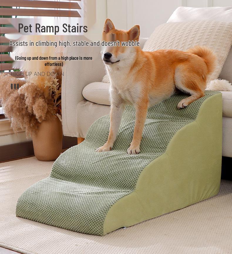 Removable Non-slip Pet Stairs: Washable Dog Ramp & Auxiliary Steps for Beds
