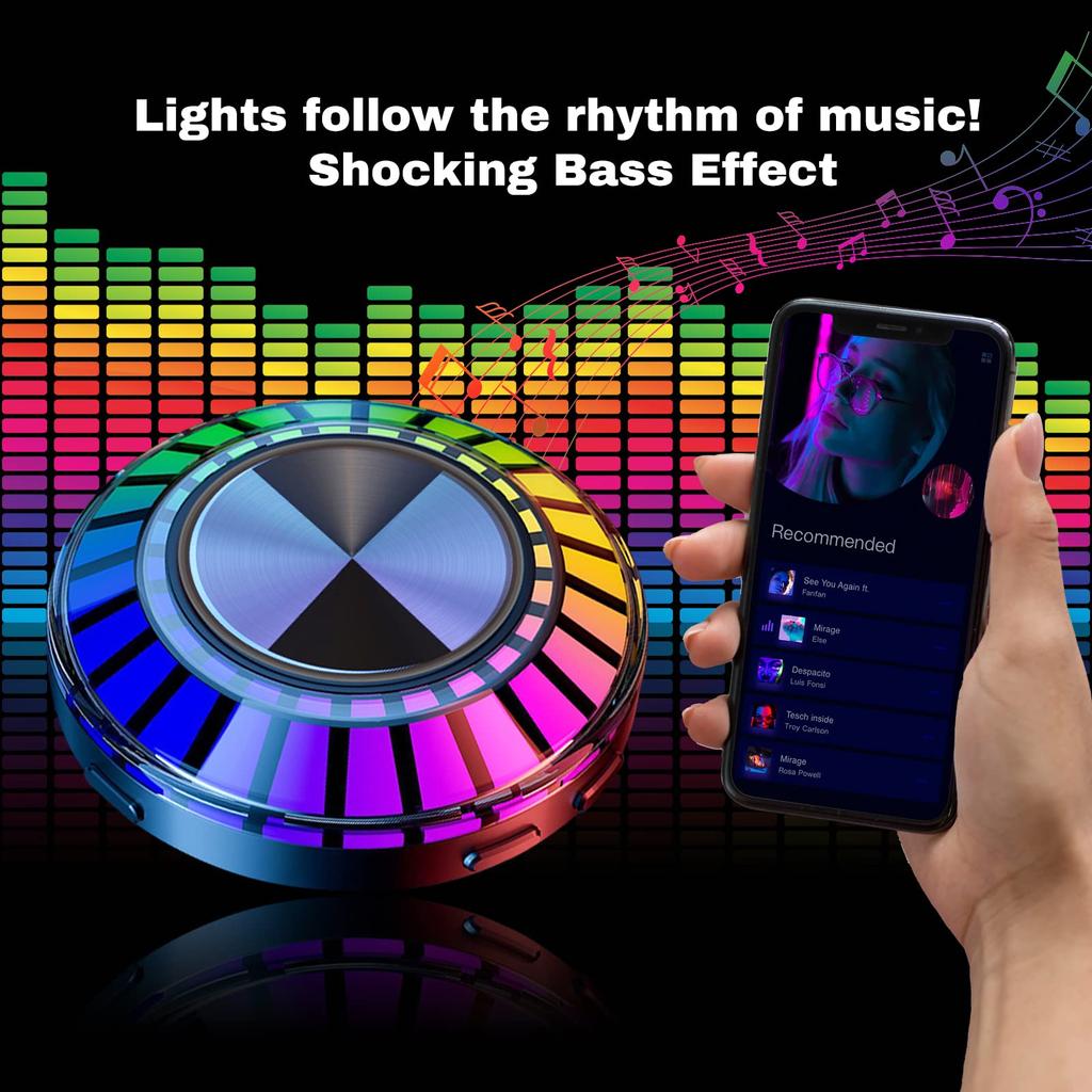 Portable RGB Music Rhythm Lights With Bone Conduction Speaker Bluetooth 5.0 Music Sync Color Changing Lights LED Pickup Light