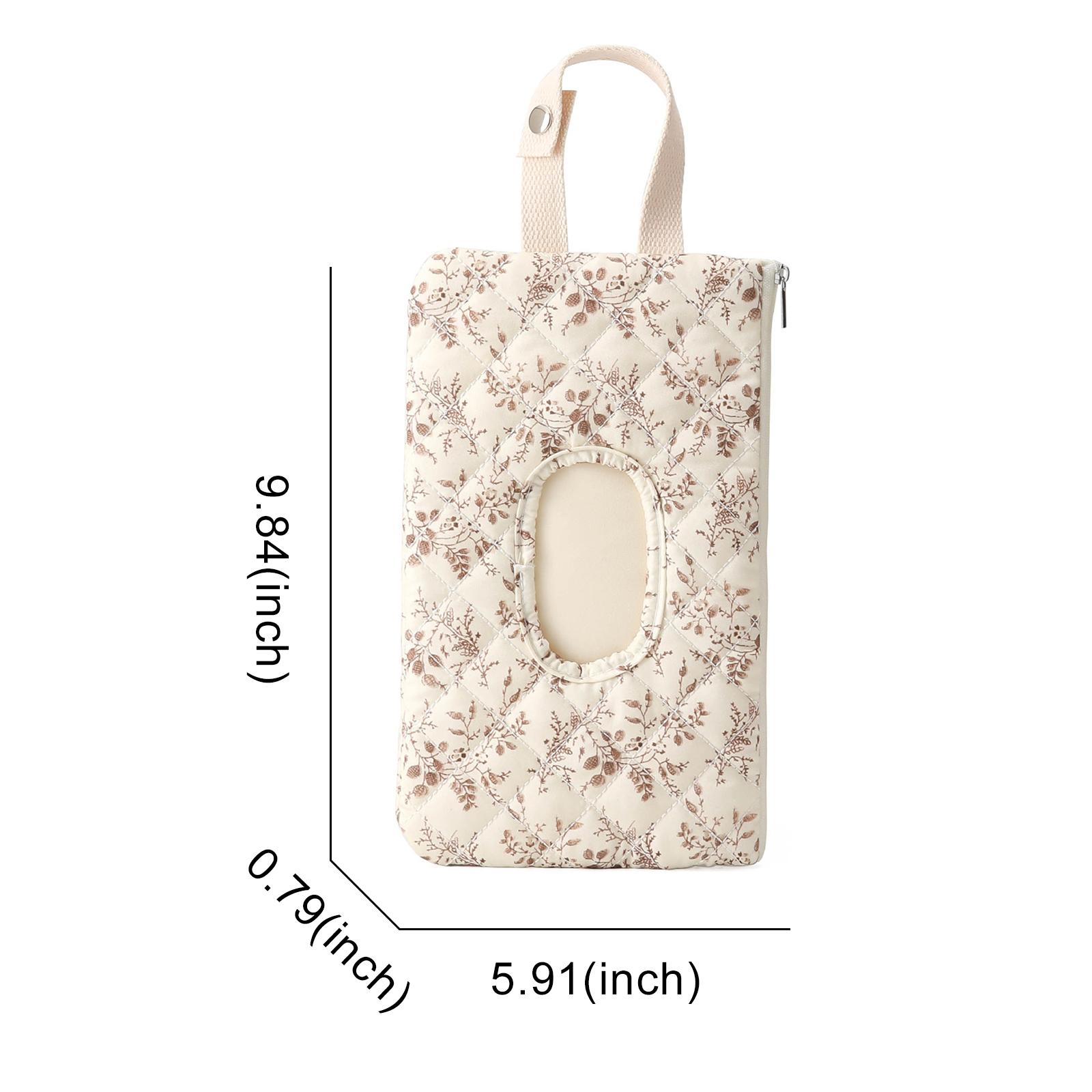 

Canvas Floral Quilted Baby Wipes Dispenser Pouch Reusable Wet Tissue Storage Bag Portable Diaper Wipe Holder for Mom Travel Bag