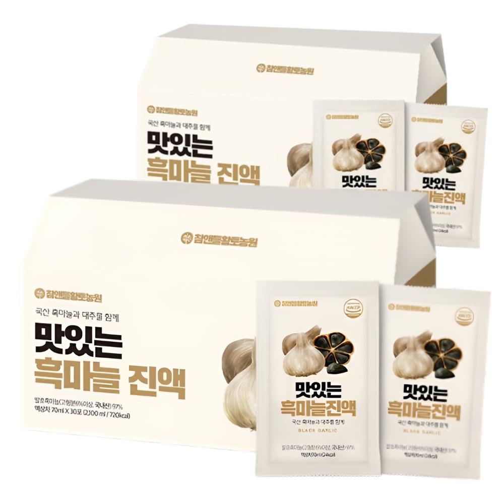 Cham & Deul Hwangto Farm Delicious Black Garlic Extract Black Garlic Juice 70ml 2 Boxes