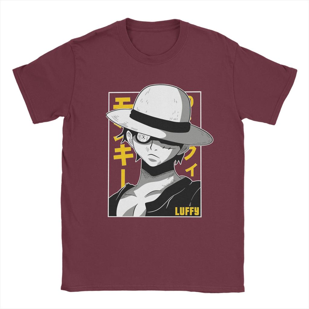Monkey D luffy T Shirt for Men Pure Cotton Leisure TShirt O Neck Ones Pieces Tees Short Sleeve Clothes Gift Idea