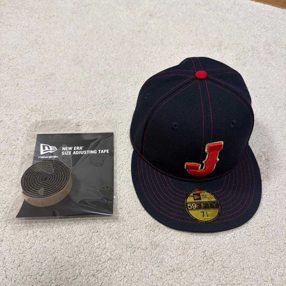 Used Samurai Japan NEW ERA 59FIFTY 7 3/8 with size adjustment tape