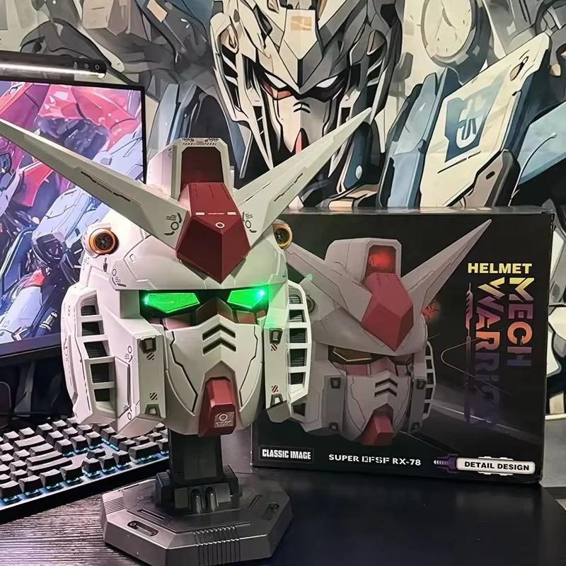 

1:1 Scale RX-78-02 Helmet With Base Cyber Style Robot Mecha Design Lightweight Structure Touch Control Collectible Toy & Gift USB