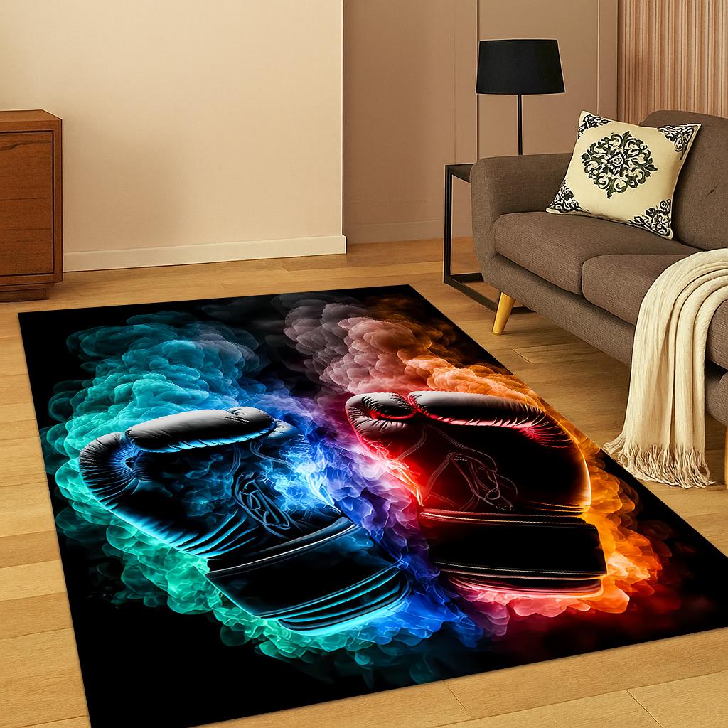 3D Boxing Gloves Boxer Fight Carpet Rug Mat for Home Bedroom Living Room Sofa Doormat Kitchen Decor,Kid Play Non-slip Area Rug