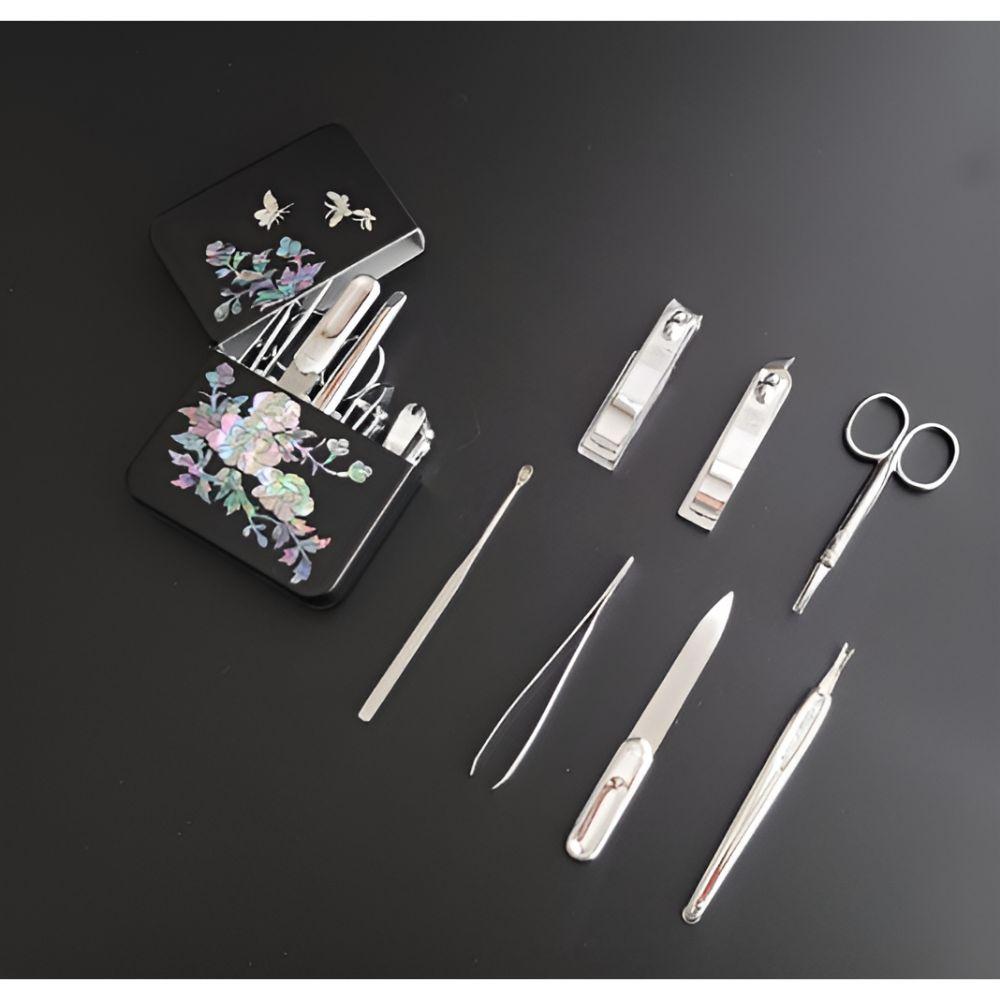 Set di tagliaunghie in madreperla coreana Kit manicure tradizionale Najeon Chilgi