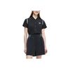 Fila Fleece Collar Loose Fit Short Sleeve Jumpsuit Women Jumpsuit Black T11W322502A-BK