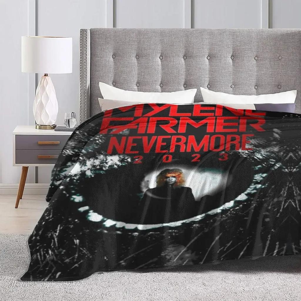 Mylene Farmer Nevermore Superweiche Decken, Musikkonzert, Weihnachtsgeschenk, Reise-Überwurf, Decke, Flanell-Tagesdecke, Sofa-Bettbezug