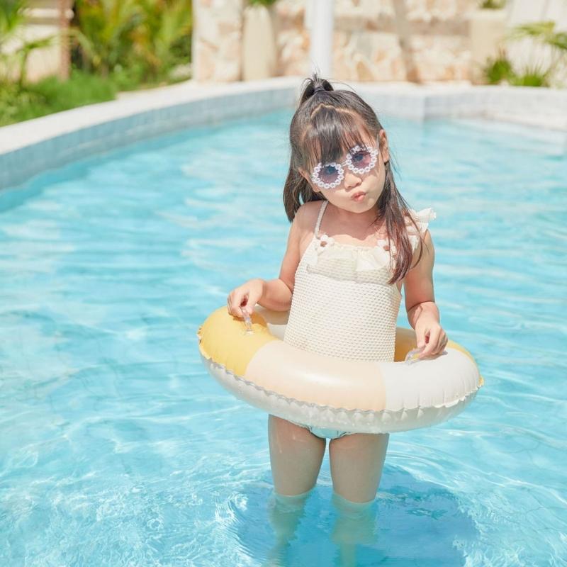 Swim Rings with Float Seat for 1-5 Years, Baby Swimming Rings with Safe Handle