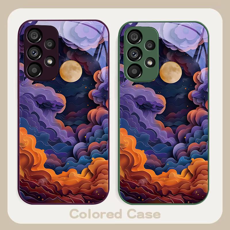 Sun Moon First Photo For Samsung Galaxy S24 Plus S20 21 FE S23 Ultra S8 9 A70 72 73 50 51 52 53 Tempered Glass Phone Case