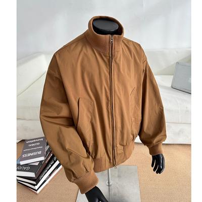 American Retro Men's Oversized Pilot Jacket - Trendy Spring/Autumn Stand Collar Baseball Style