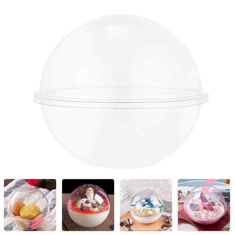 Mousse Ball Shape Cake Container Transparent for Storage Use 10Pcs