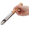 4 Piezas Herramienta de Cerámica Acero Inoxidable Perforador de Agujeros Mango Redondo de Madera Juego Hecho a Mano