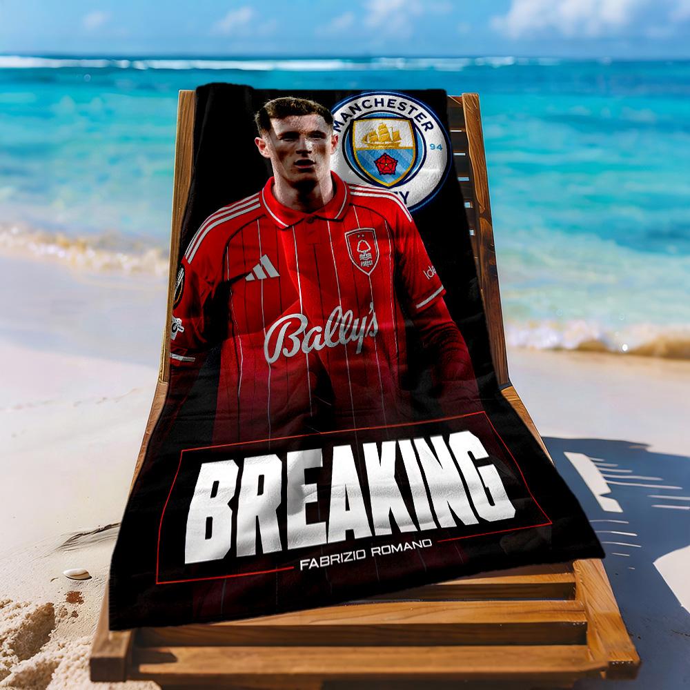 Manchester City Beach Towel Super Soft Microfiber Quickdry Fabric Comfortable Lightweight