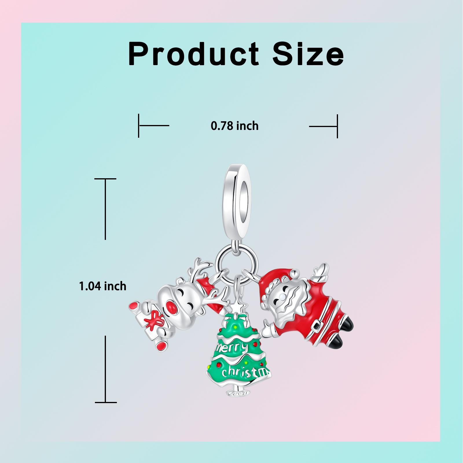 

Copper Christmas House Snowman Tree Santa Claus Pendant Charm Fit Original Charm Bracelets Women Diy Jewelry Gift