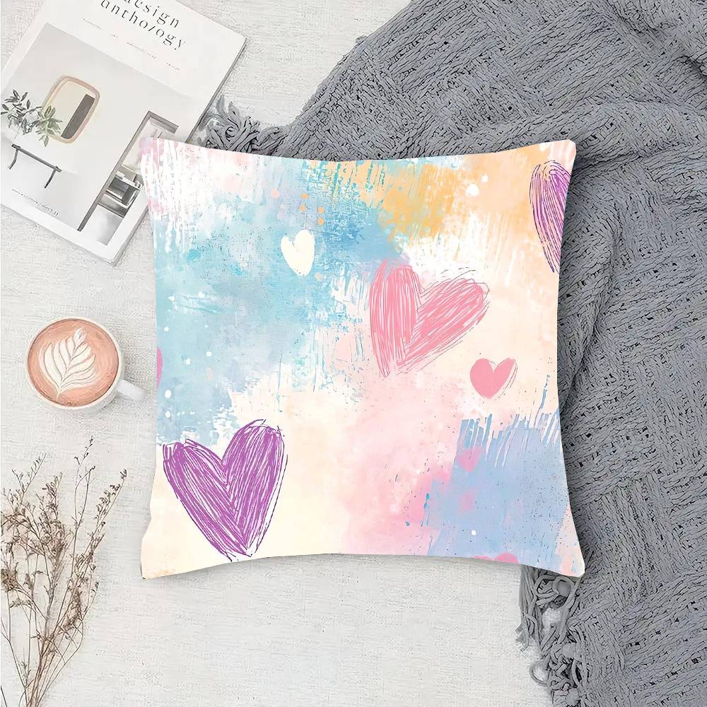 Valentines Day Love Heart Pillow Case Sofa Cushion Cover Room Home Decoration