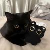 1PCS SCute Big-eyed Black Cat Squeaking Interactive Cat Toy