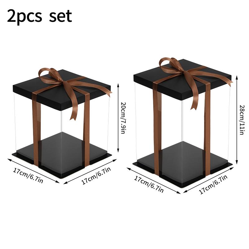 Transparent Cake Boxs Large Gifts Packaging Gifts Box Packing Supplies Bakery Wrapping Boxes Wedding Birthday Party Supplies