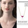 Mystic Ruby Heart Women's Necklace - Elegant, Simple, and Versatile Design