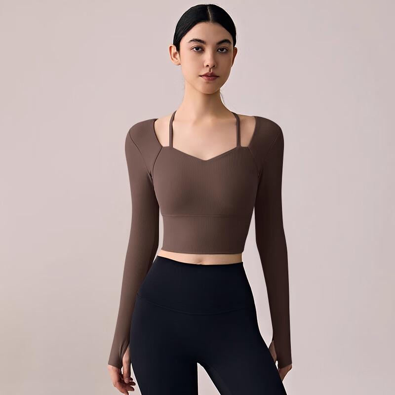 

SUKE Women s Long Sleeve Yoga & Training Top with Built-in Bra XL