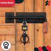Verrou De Porte - KOTARBAU - Modèle À Boulon - Acier Noir - Poignée En Bois - 280 Mm