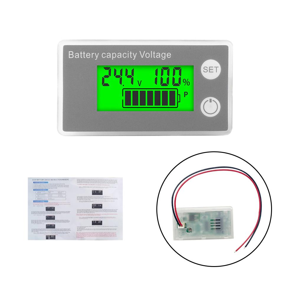 DC 8-100V LCD Digital Voltage Meter Battery Capacity Indicator 6133A 12V, 36V, 48V, 60V, 72V, 84V