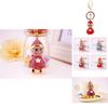 Cute Snowman Keychain For Women Sparkling Rhinestone Zinc Alloy Christmas Gift