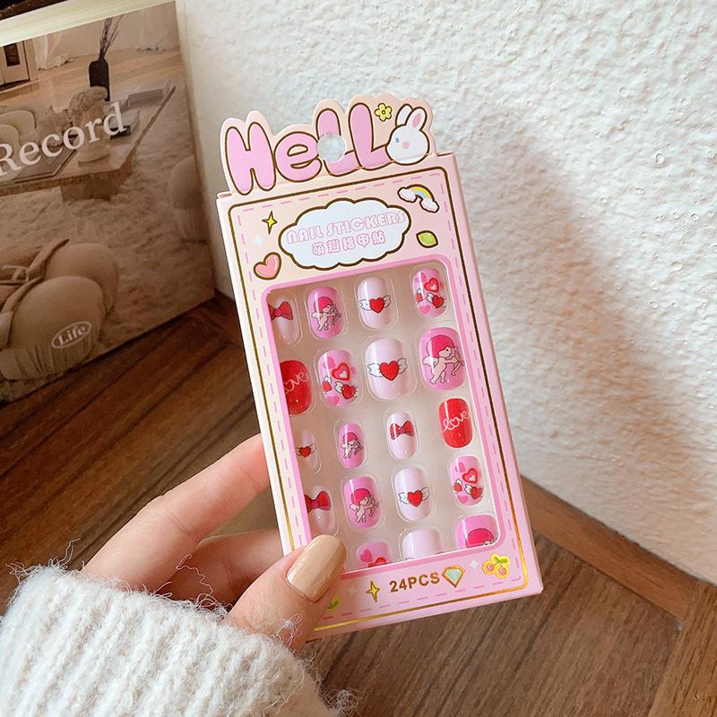 Removable Cute Cartoon Nail Stickers for Little Girls - Self-Adhesive Jelly Glue Princess Nail Art
