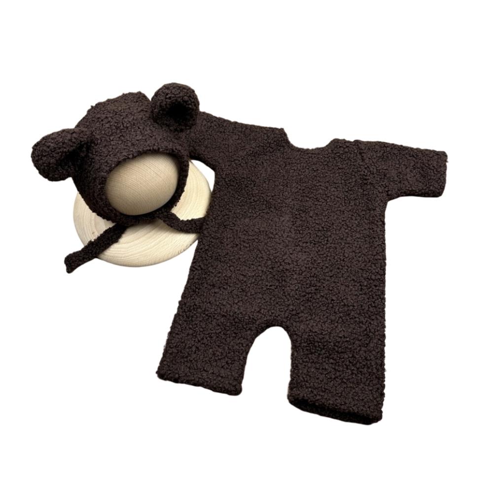 With Hat Newborn Photo Prop Outfit Bear Design Photography Outfit Set  for Newborn