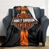 1pc HarleyDavidson Blanket with Custom Name, Gift, for Men and Women, Soft Blanket, Good for Sofa Bed Couch Travel, Lightweight Flannel Blanket