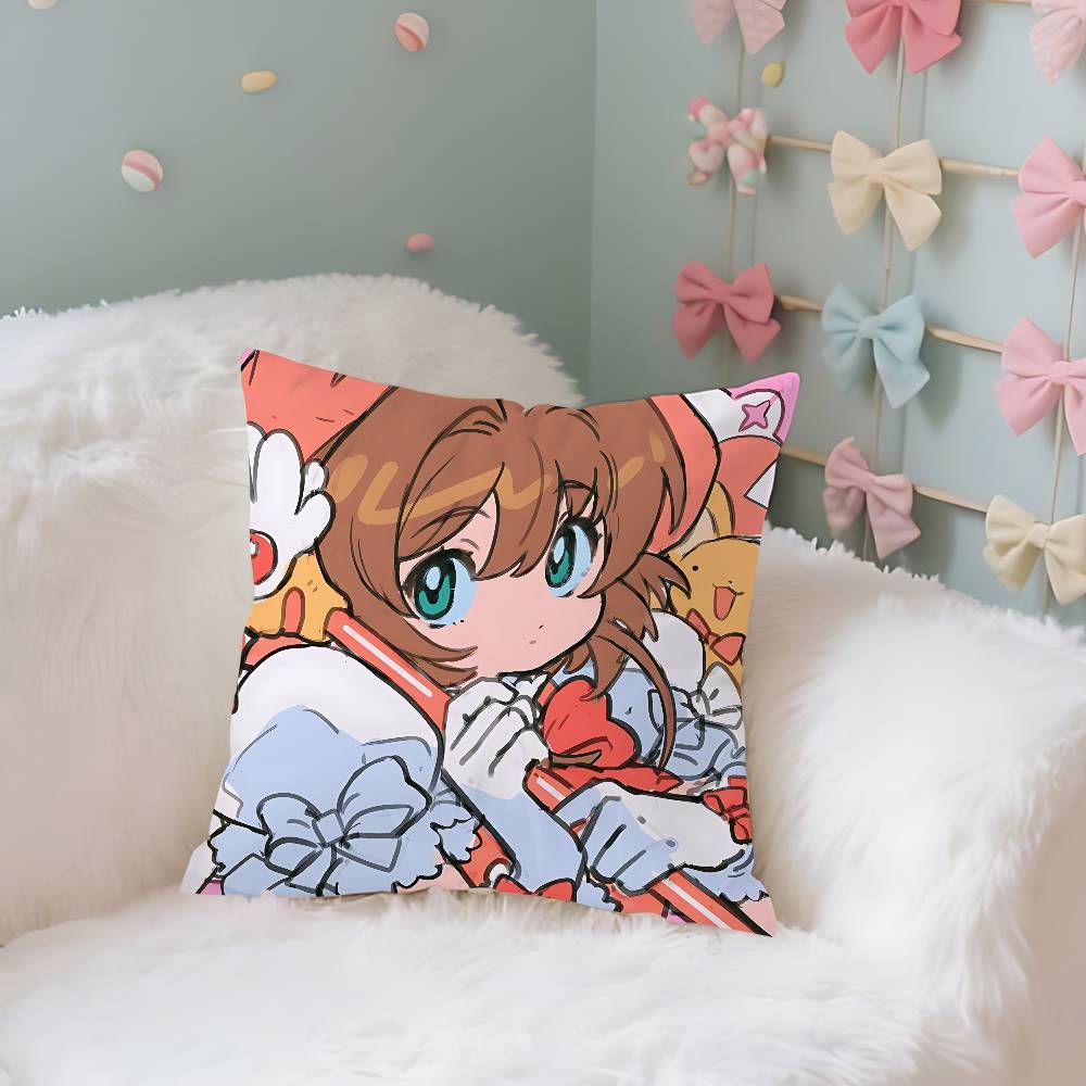 Kawaii Cardcaptor Ssakura Case Plush Fabric Soft Pillowcase Double Sided Print Cushion Cover Household Gifts