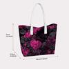 Gothic Rose Heart Pattern Shoulder Tote Portable Daily Use Bag for Women