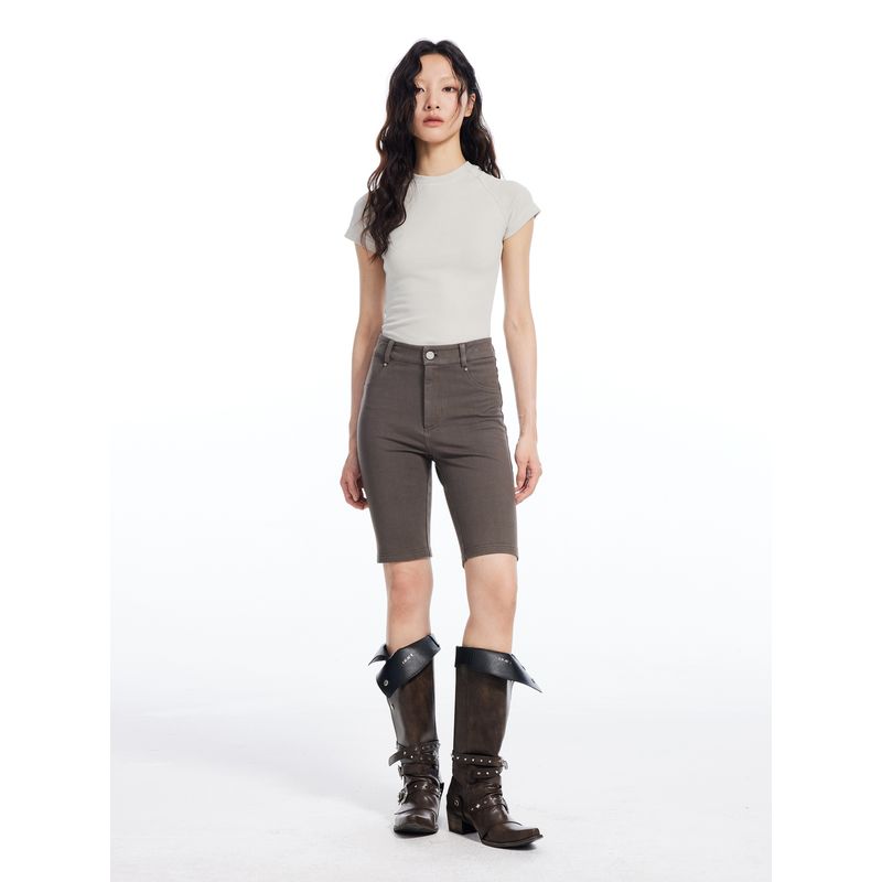 Silm High Waist Hip Lifting Stretch Cycling Leisure Shorts