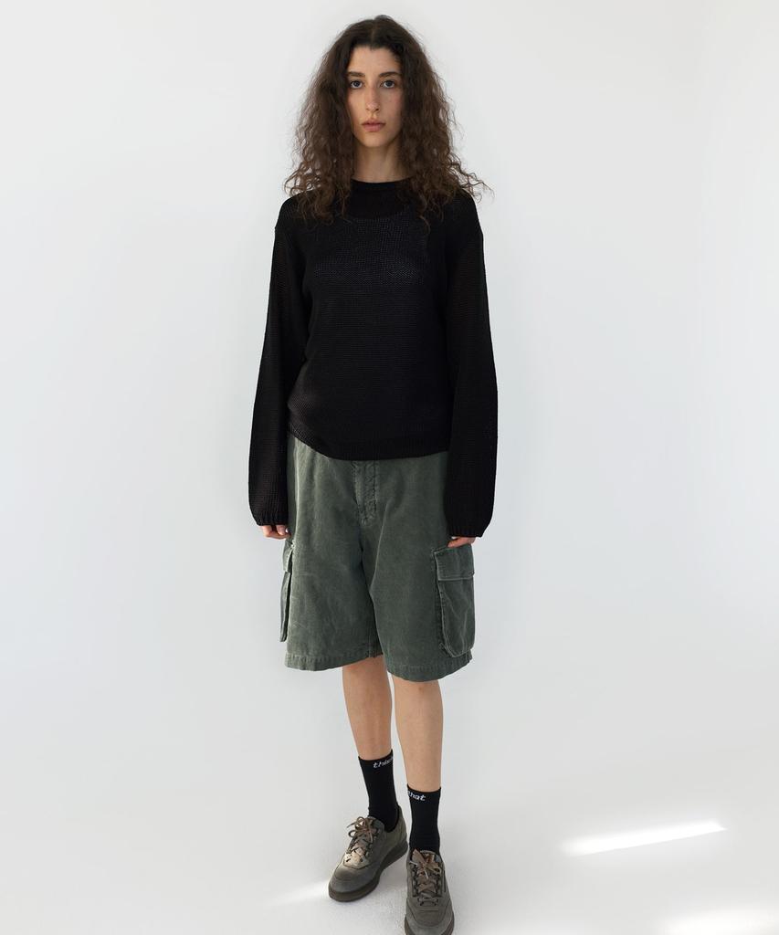 THISISNEVERTHAT Loose Gauge Knit Crew Black