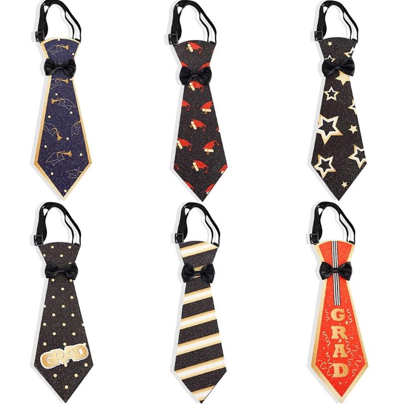 Jungen Mädchen Abschlussfeier Krawatte Kinder Kinder Abschluss Hut Bedruckt Vorgebunden Verstellbare Krawatte Schuluniform Fliege