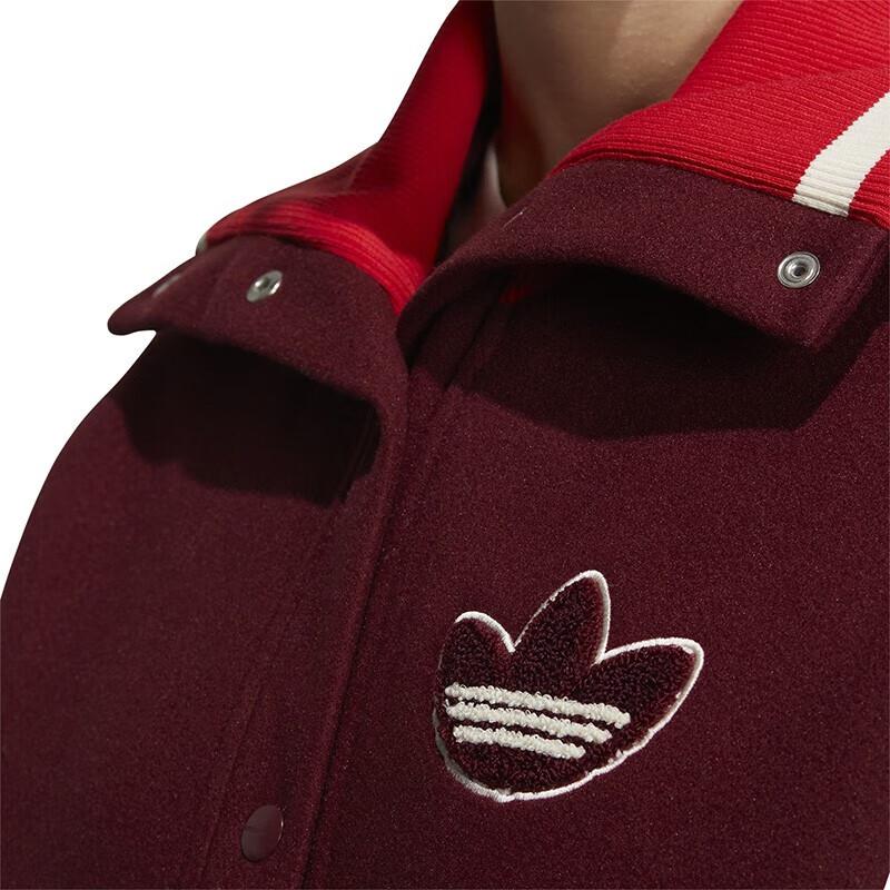 Adidas Originals Clover Spliced Logo Printed Casual Jacket Women Jacket Red HY4185