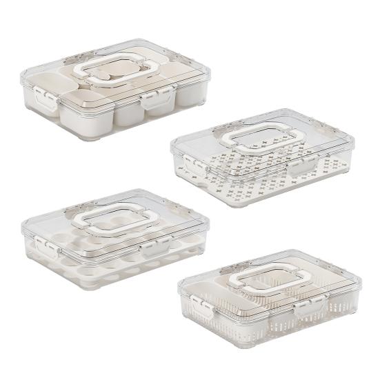 Snack Box Stackable Meal Prep Container with Lids Clear Plastic Food Storage Box Compact Meal Prep Box Kitchen Storage Container