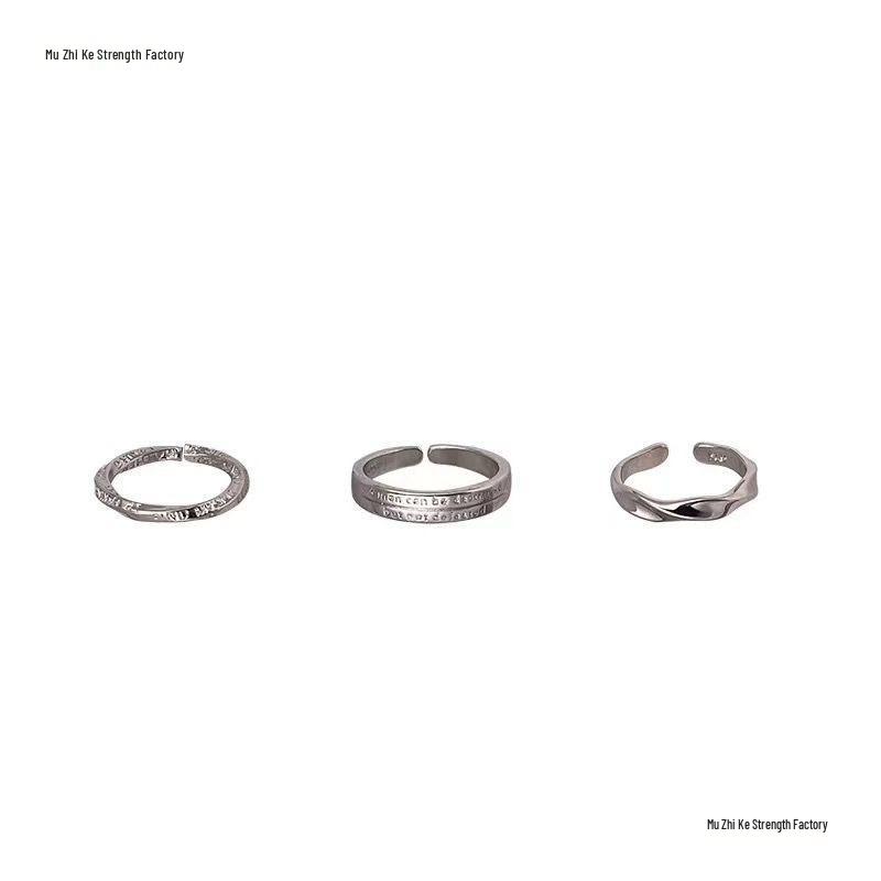Women's Large Plain Band Ring for Thick Hands, Adjustable Opening