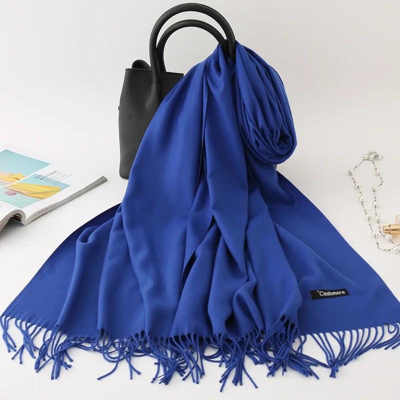 Autumn Winter Solid Imitation Cashmere Scarf for Men Women Tassel Intensification Warm Shawl Fashion Necklaces Wrap Long Scarves
