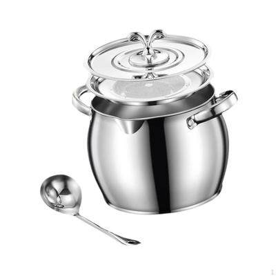 Stainless Steel Container Large Capacity Double Handle Dining Room Home Baking Chili Oil Lard