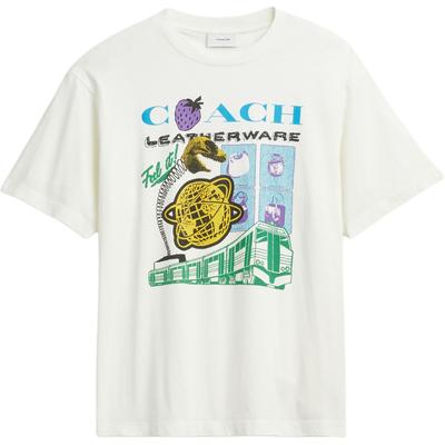Coach FW25 Cotton Crew Neck Graphic Print Short Sleeve T-Shirt Unisex T-Shirt CCA57-NFY
