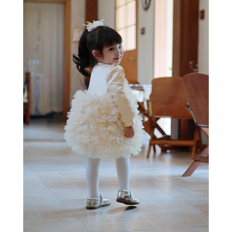 Baby Girls Princess Dress White Short Sleeve Birthday Party Wedding Tutu Gown