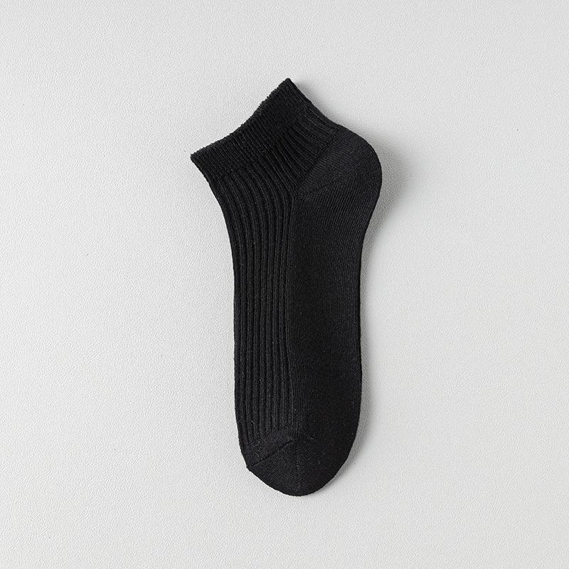 

Female Summer Thin Pure Color All Go Simple Double Needle Boneless Boat Socks 1 pair чорний